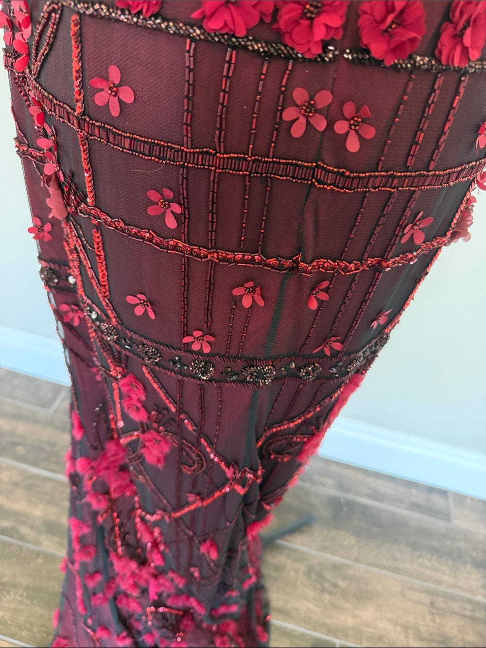 Theia Red Cocktail Dress with Branded Label - Picture 4 of 6
